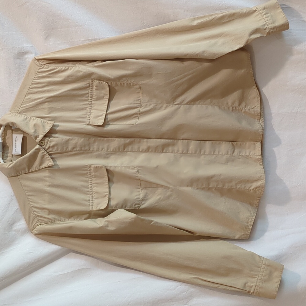 Liz Claiborne | Tan Khaki Shirt Long Sleeve Hidden Button Front | MP